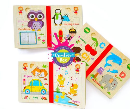 Libro Rompecabezas Madera kit didáctico creativo para fiestas y cumpleaños infantiles