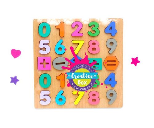 Tabla Aprendizaje Números - Arma tu Box Niñas de 1 a 3 años | Creative Box Colombia