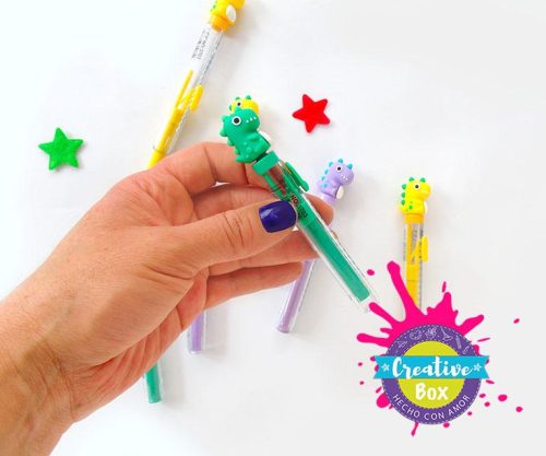 Borrador Mini Dino Retráctil Mini kit didáctico creativo para fiestas y cumpleaños infantiles