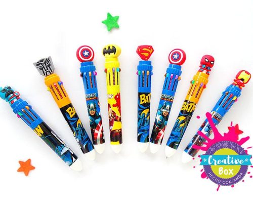 Bolígrafo Colores Super héroes - Arma tu Box niños de 4 a 7 años | Creative Box Colombia