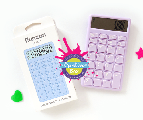 Calculadora Solar Lila - Arma tu Box Niñas de a 8 a 12 años | Creative Box Colombia