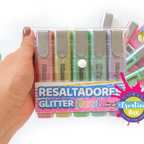Resaltadores Pastel Glitter