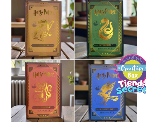 Libreta Potter Símbolos Dorados - Arma tu Box niños de 4 a 7 años | Creative Box Colombia