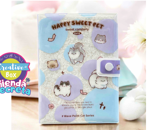 Libreta Gatos Acolchada - Arma tu Box Niñas de 4 a 7 años | Creative Box Colombia