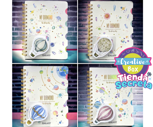 Cuaderno Globos Post It - Arma tu Box Niñas de 4 a 7 años | Creative Box Colombia