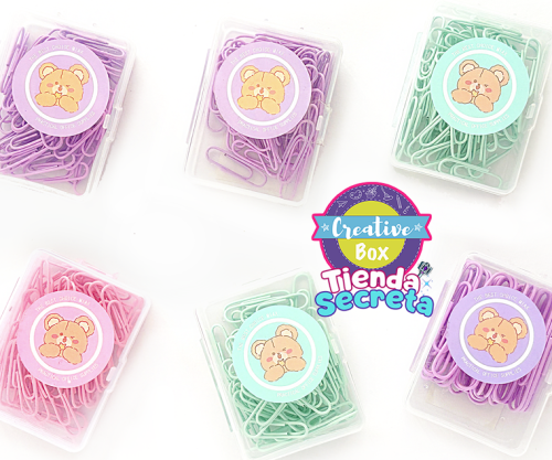 Estuche Clips Osito - Kawaii | Creative Box Colombia