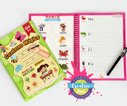 Libro Mágico Caligrafía Grande - Arma tu Box Niñas de 4 a 7 años | Creative Box Colombia