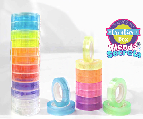 Taco de cintas adhesivas transparentes - Scrapbooking | Creative Box Colombia