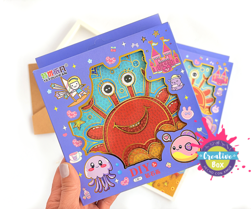 Cuadro Diamantes DIY - Arma tu Box Niñas de 4 a 7 años | Creative Box Colombia