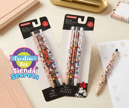Set Bolígrafos Minnie Mouse - Arma tu Box Niñas de 4 a 7 años | Creative Box Colombia