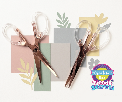 Tijeras Oro Rosa - Scrapbooking | Creative Box Colombia