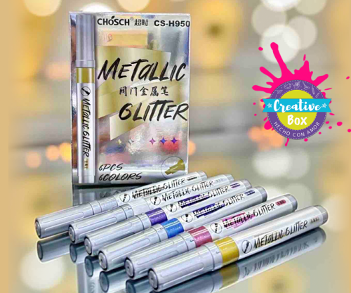 Marcadores Metallic Glitter
